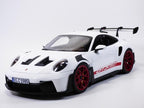 GT Spirit 2022 Porsche 911 992 GT3 RS White w/ Pyro Red Wheels & Deco 1:12
