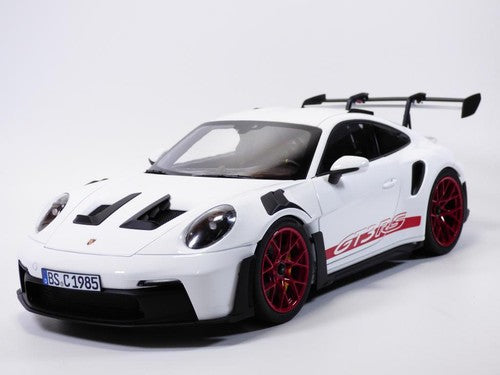 GT Spirit 2022 Porsche 911 992 GT3 RS White w/ Pyro Red Wheels & Deco 1:12