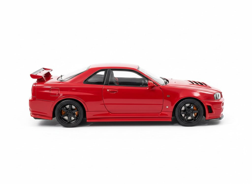 Diecast – Nissan Skyline GT-R R34 Customized Version | MotorHelix | Limited 399 pcs | Active Red