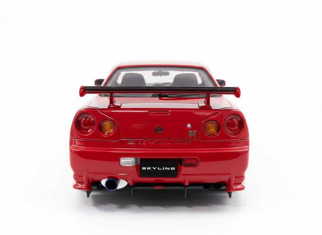 Diecast – Nissan Skyline GT-R R34 Customized Version | MotorHelix | Limited 399 pcs | Active Red